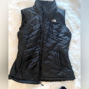 North face faux fur vest